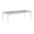 Acme Maverick Rectangular Wooden Dining Table with Leaf in Platinum White