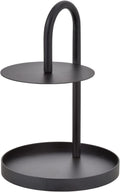 Indian Decor 51305 Round Tabletop 2Tier Black Steel Jewelry Organizer, Durable Attractive Jewelry Storage Rack, Desktop Tray Fo
