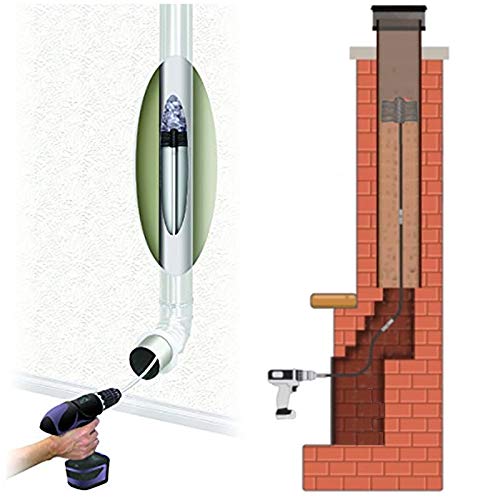 Chimney Cleaning Brush Dryer Duct Cleaner 2-In-1 Kit Fireplace Drier Vent Lint Sweeping Tools 18 Flexible Rods Rotary System Wor