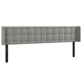 Vidaxl Led Headboard, Upholstered Headboard For Bed Home, Bed Headboard With Led Light, Bedroom Furniture, Light Gray 79.9"X6.3"X30.7"/34.6" Velvet