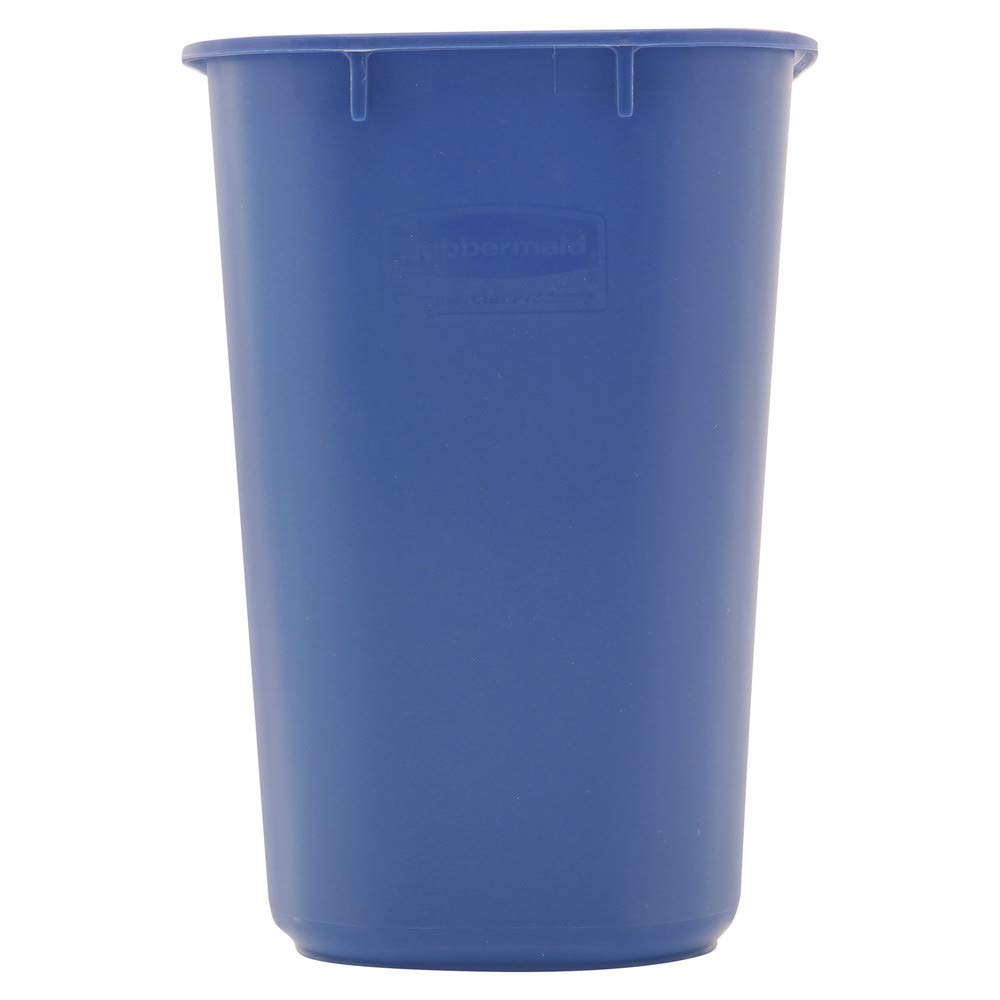 Rubbermaid Fg295573Blue Small Deskside Recycling Container, Rectangular, Plastic, 13.625Qt, Blue