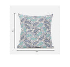 HomeRoots Cream Grey 18â€ Gray Green Boho Paisley Zippered Suede Throw Pillow