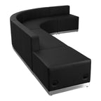 Flash Furniture HERCULES Alon Series Black LeatherSoft Reception Configuration, 5 Pieces