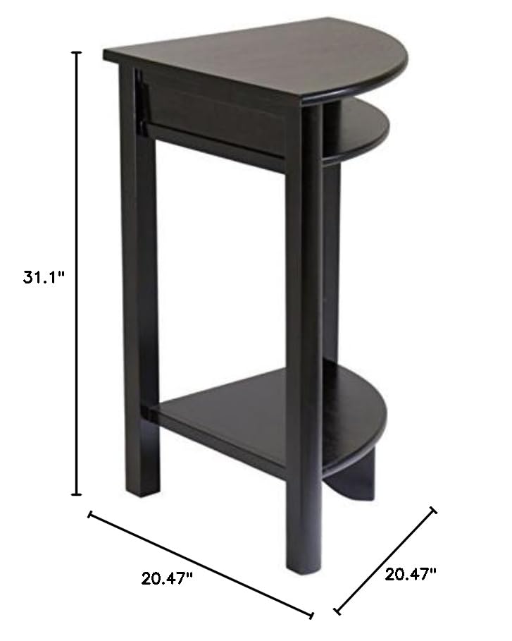 Stylish and Functional LISO Corner Desk with Espresso Finish - 20.5' x 20.5' x 31.1'H - Solid and Composite Wood - Open Shelves - Easy Assembly
