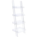 Amaturo 4-shelf Ladder Bookcase Clear
