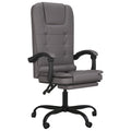 vidaXL Massage Reclining Office Chair with Adjustable Height and Backrest in Gray Faux Leather Upholstery, Comfortable and Durab