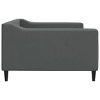 vidaXL Day Bed/Sofa Bed in Dark Grey - 100x190 cm, Fabric Upholstered, Foam Padded, Modern Design, Sturdy Wood and Metal Frame, 354177
