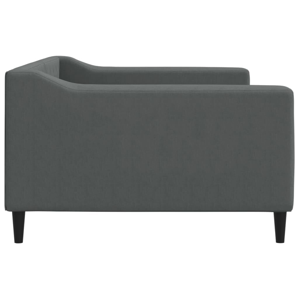 vidaXL Day Bed/Sofa Bed in Dark Grey - 100x190 cm, Fabric Upholstered, Foam Padded, Modern Design, Sturdy Wood and Metal Frame, 354177