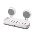 MERCEHIVE Self Adhesive Magic Sticker ABS/Plastic Wall Mounted Soap Holder for Kitchen and Bathroom (Medium, White Double Soap B
