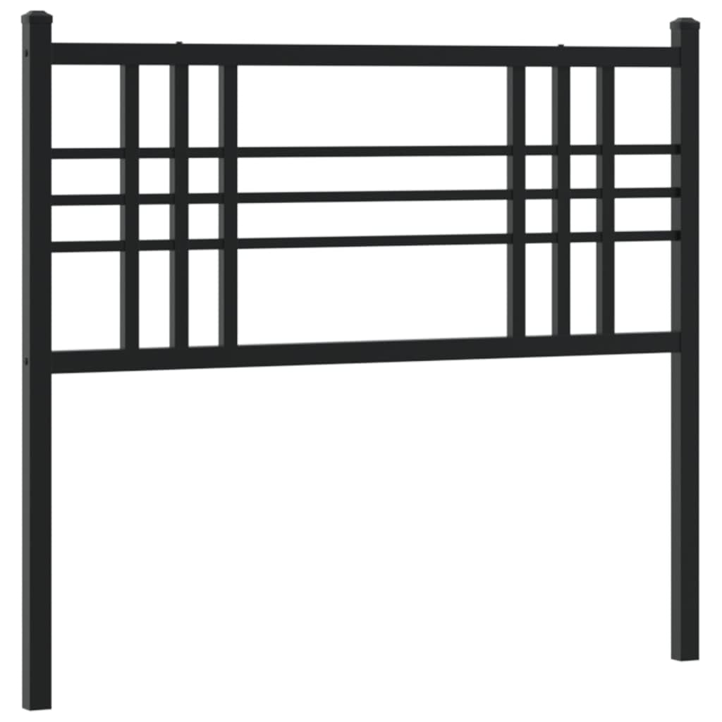 vidaXL Black Metal Headboard 100cm Single Headboard Headboard Black Headboard Metal Headboard, 376353