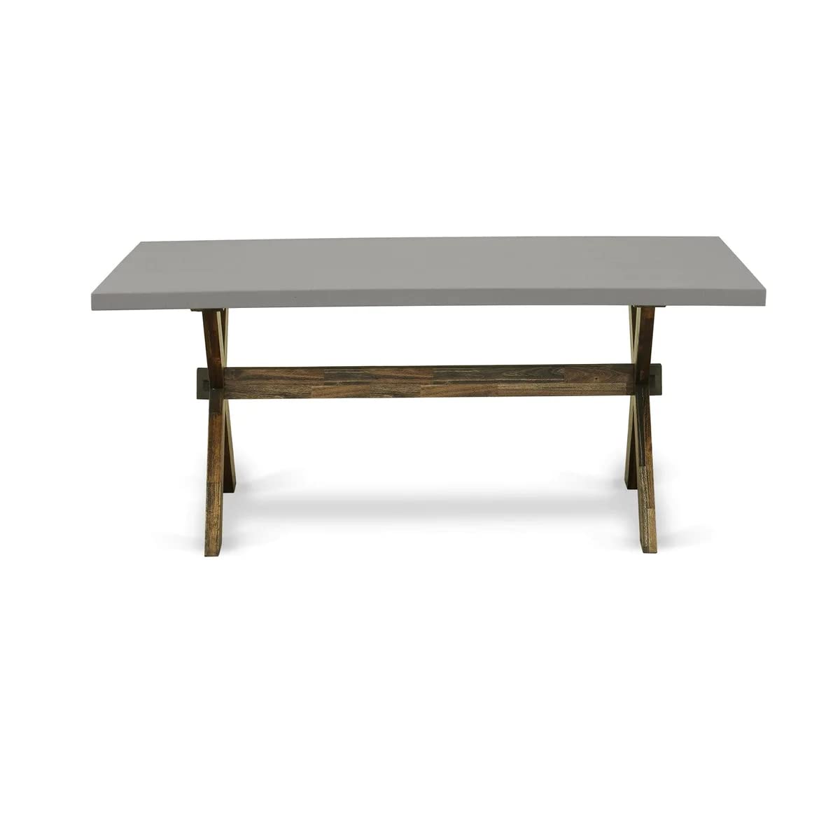 East West Furniture X2-797 3 Piece Dinette Set for Small Spaces Contains a Rectangle Dining Table with X-Legs and 2 Dining Table Bench, 40x72 Inch, Multi-Color