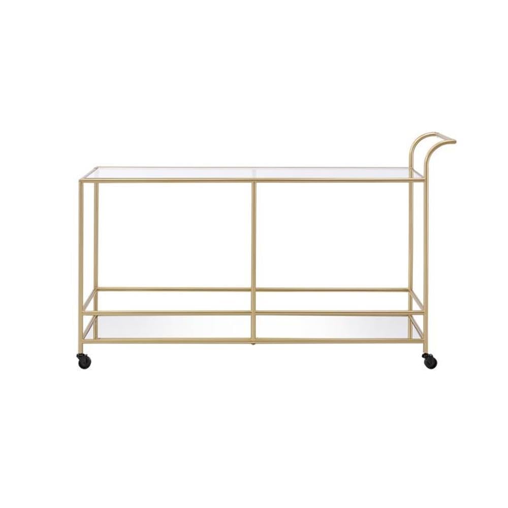 Acme Cyrus Rectangular Glass Top Serving Cart - Thumbnail 4