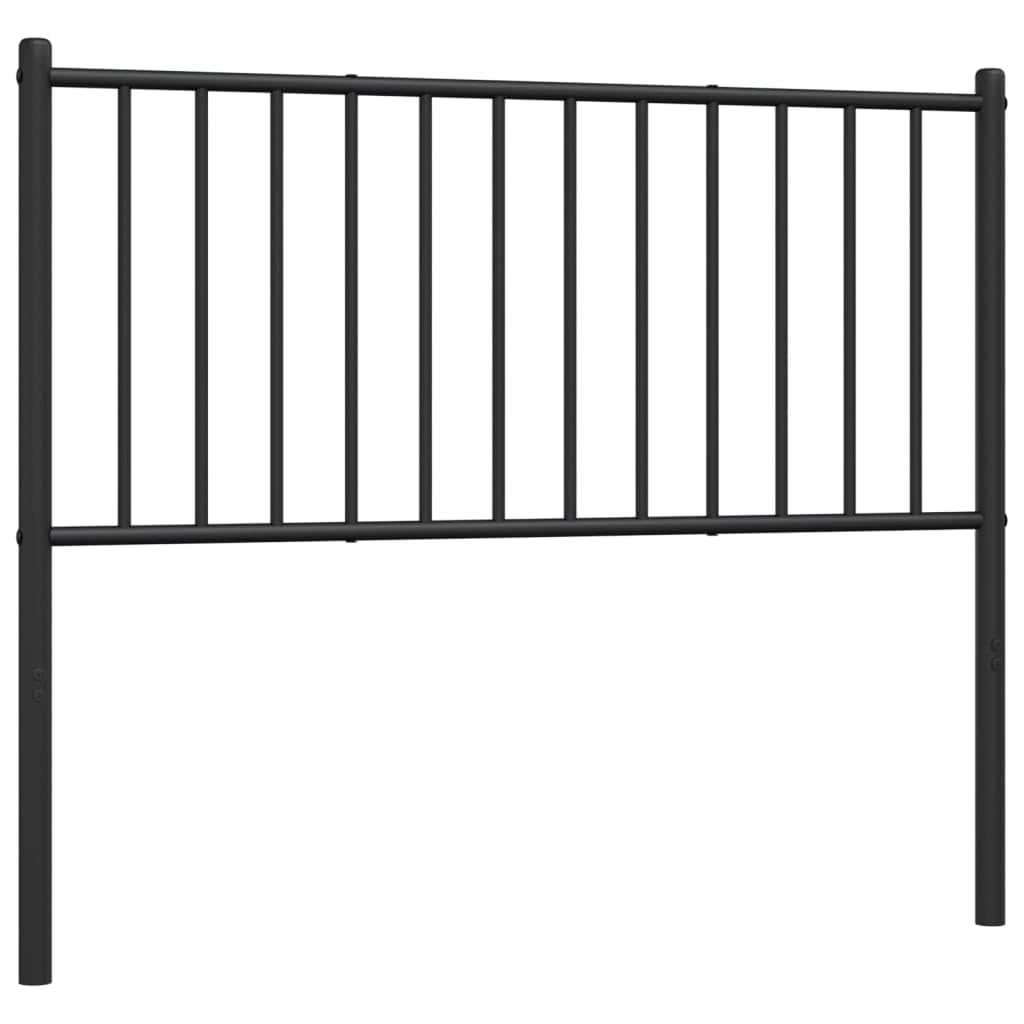 vidaXL Powder-Coated Steel Headboard, Robust Metal Construction, Black - Easy Assembly, Versatile Round Tube Design, Perfect for 39.4&quot; Mattress