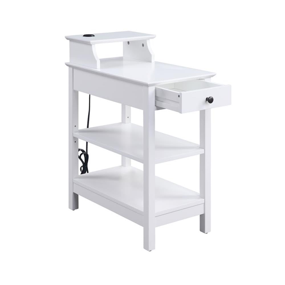 Acme Slayer Side Table With Usb Charging Dock In White