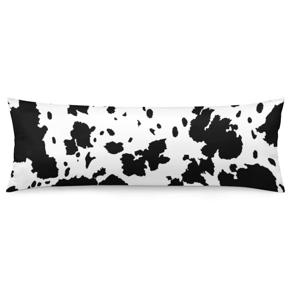 Cow Print Body Pillow Cover Black And White Cow Long Pillow Case With Zipper Decorative Soft Bedding Pillowcase Cowhide Skin Pri