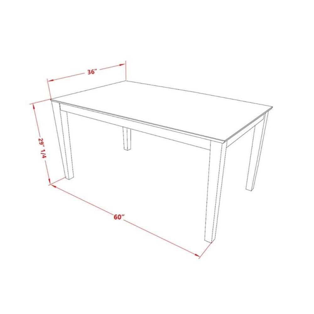 East West Furniture CAT-LWH-S Capri Dining Table - a Rectangle Wooden Table Top with Sturdy Legs, 36x60 Inch, Linen White