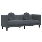 vidaXL 3-Seater Sofa - Dark Gray Velvet - Plush Cushions - Modern Design - Living Room Furniture - 76.2"x30.3"x27.6"