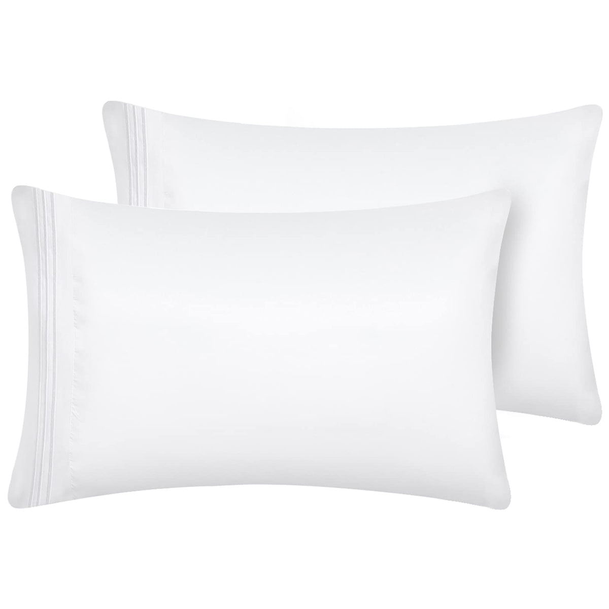 Cozylux Pillow Cases Queen Set Of 2 Luxury 1800 Series Double Brushed Microfiber Bed Pillow Cases Embroidered 2 Pack 20X30 Inche