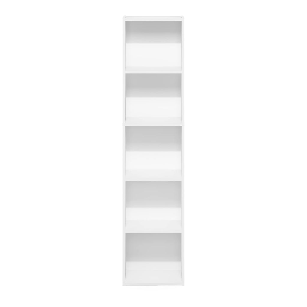 Furinno Luder Bookcase / Book / Storage, 5-Tier Cube, White