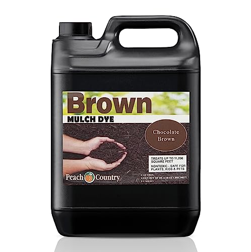 Peach Country Premium Mulch Color Concentrate - 11,200 Sq. Ft. - Pure Chocolate Brown Mulch Dye Spray (1 Gallon, Brown) Chocolat