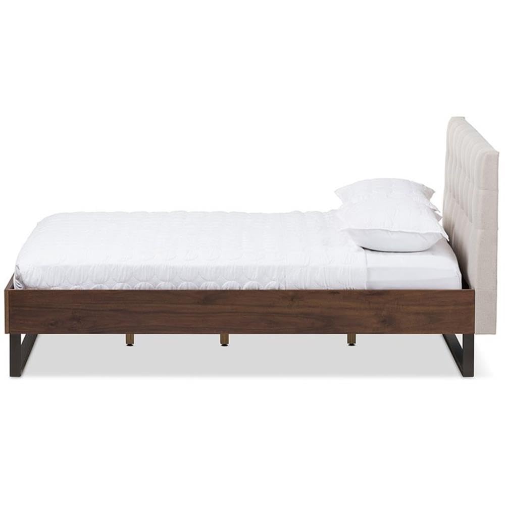 Baxton Studio Mitchell Faux Leather King Platform Bed in White