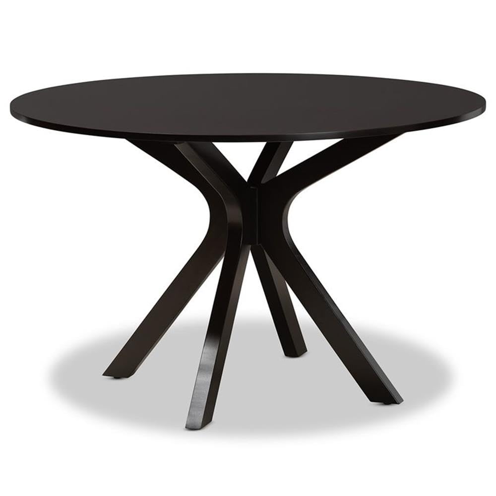 Baxton Studio Norah Modern and Contemporary Sand Fabric Upholstered and Dark Brown Finished Wood 7-Piece Dining Set