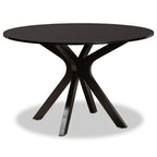 Baxton Studio Norah Modern and Contemporary Sand Fabric Upholstered and Dark Brown Finished Wood 7-Piece Dining Set