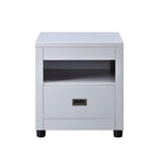 Acme Eleanor 1-Drawer Wooden End Table with Open Compartment in Dove Gray