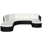 4 Piece Garden Lounge Set with Cushions Poly Rattan Black