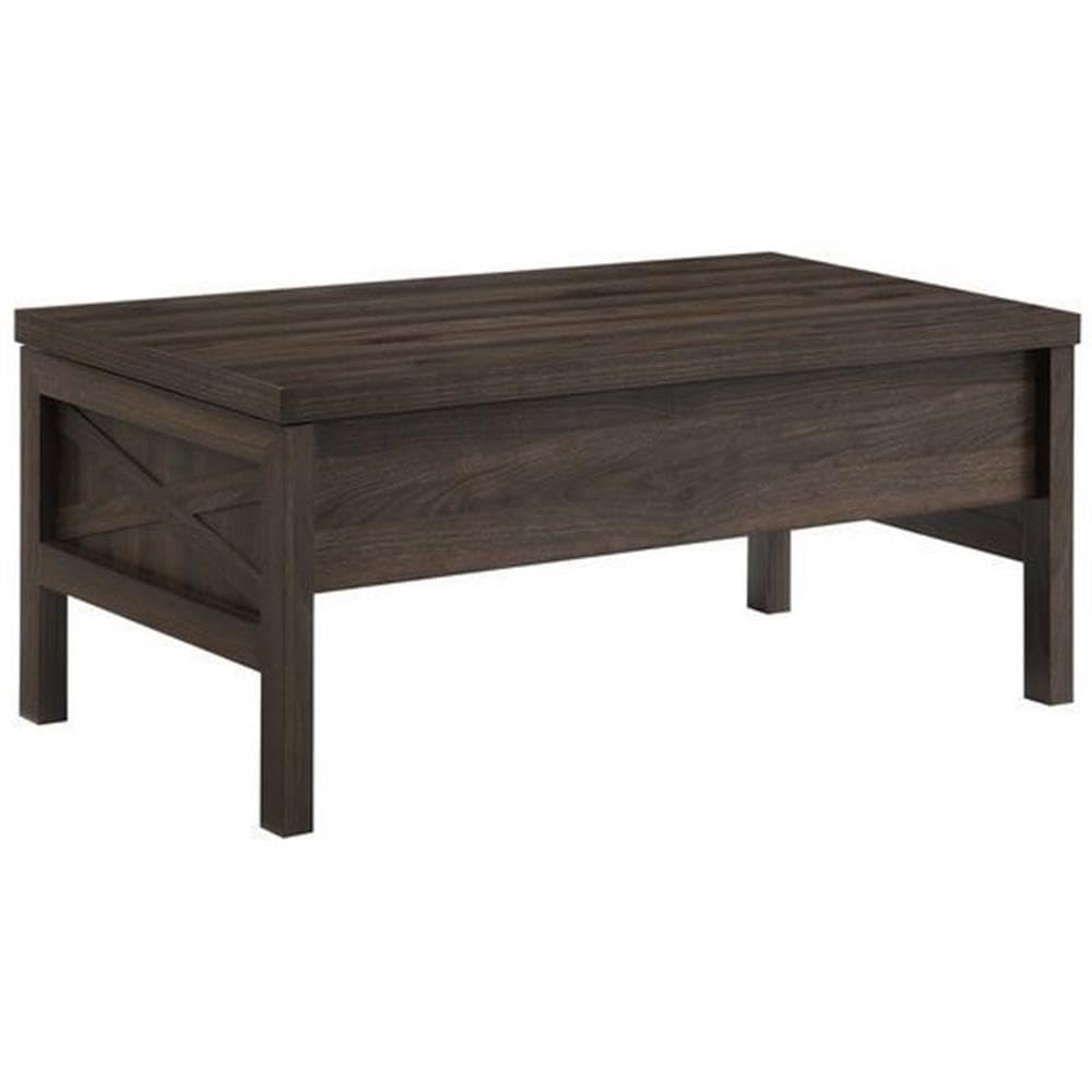 Acme Zola Wooden Rectangle Storage Coffee Table with Lift Top in Walnut