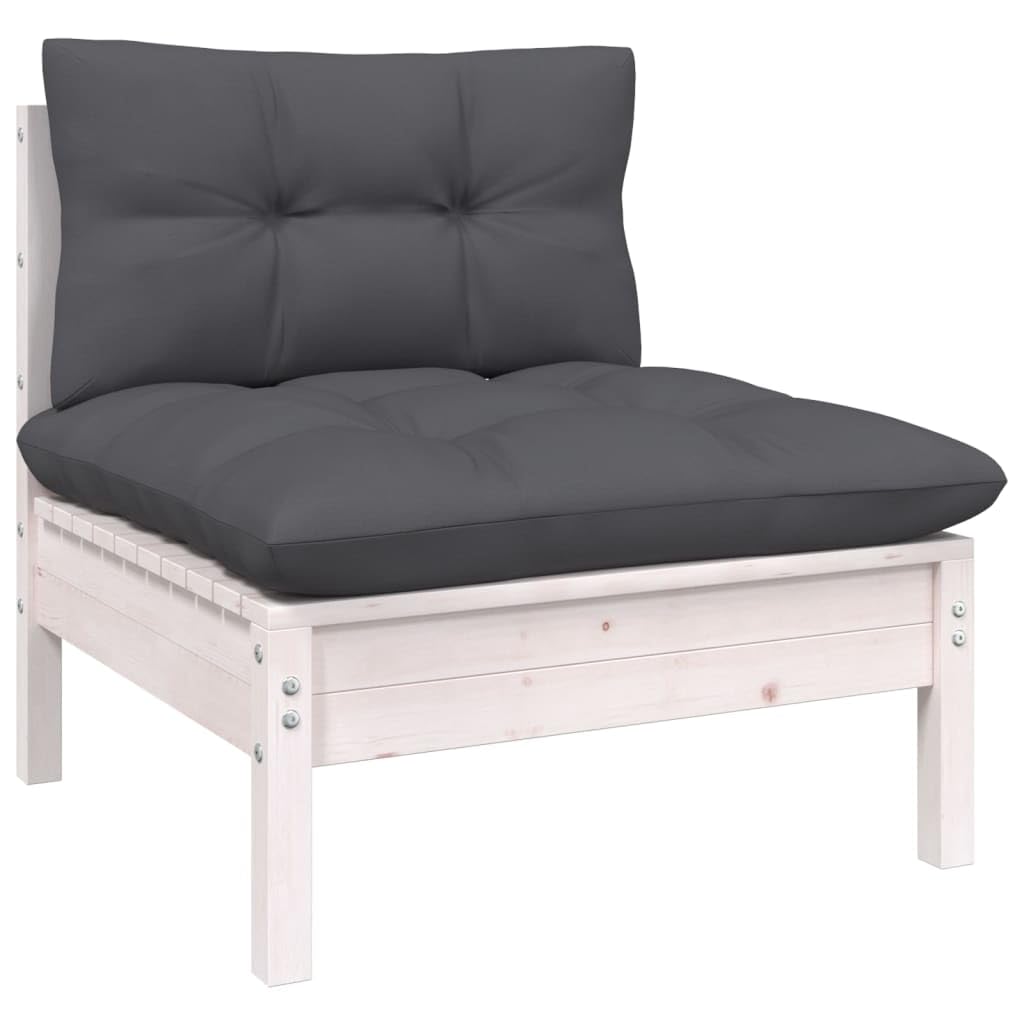 vidaXL Solid Wood Pine Patio Lounge Set 3 Piece with Cushions Garden Outdoor Lawn Yard Terrace Balcony Wooden Seat Seating Sofa Chair Furniture