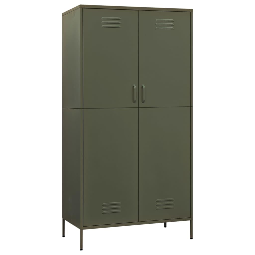 vidaXL Wardrobe Olive Green 35.4&quot;x19.7&quot;x70.9&quot; Steel