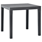 vidaXL Outdoor Furniture - Weather-Resistant Plastic Patio Table and 2 Benches, Anthracite
