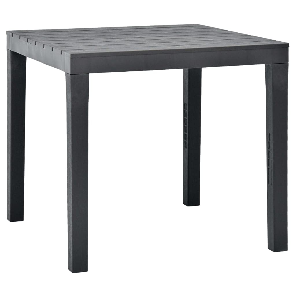 vidaXL Outdoor Furniture - Weather-Resistant Plastic Patio Table and 2 Benches, Anthracite