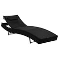vidaXL Sun Lounger - Adjustable and Comfortable Poly Rattan Sunbed with Pillow, Suitable for Outdoor Use - Easy to Assemble - Perfect for Patio, Garden or Poolside