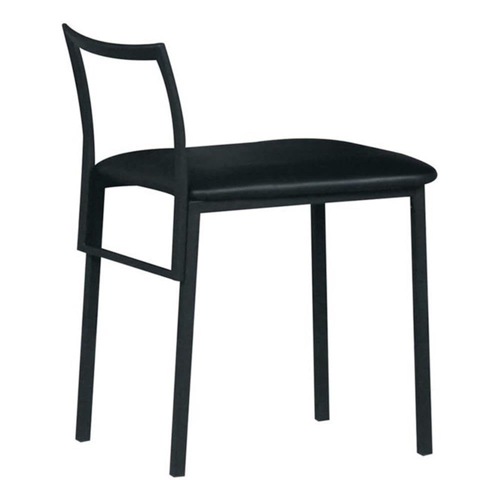 Acme Senon Faux Leather Upholstered Armless Chair In Black