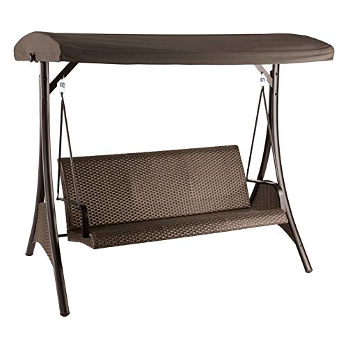 Garden Winds Replacement Canopy Top Cover For The Living Accents Wicker Swing - Riplock 350 - Nutmeg