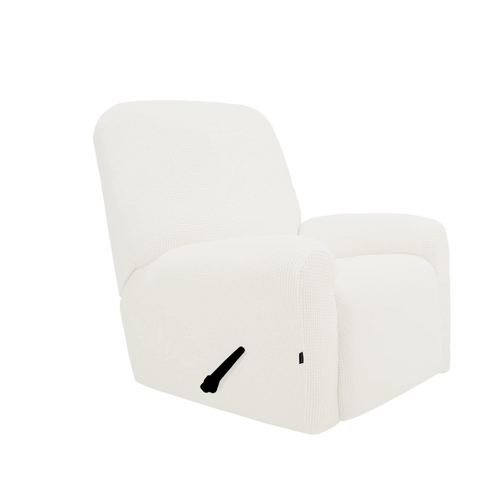 Purefit Stretch Recliner Sofa Slipcover With Pocket – Spandex Jacquard Non Slip Soft Couch Sofa Cover, Washable Furniture Protector With Elastic Bottom For Kids (Recliner, Cream)