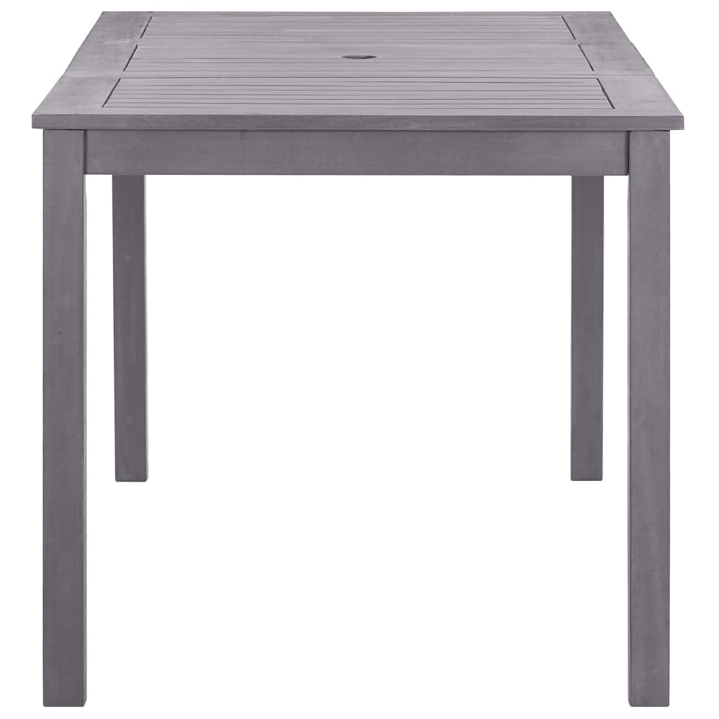 vidaXL Solid Acacia Wood Patio Table Garden Outdoor Terrace Balcony Backyard Porch Dinette Dinner Camping Table Home Furniture Wooden Gray Wash