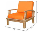 Anderson Teak DS-101 - No Cushion Brianna Deep Seating Armchair with Cushion