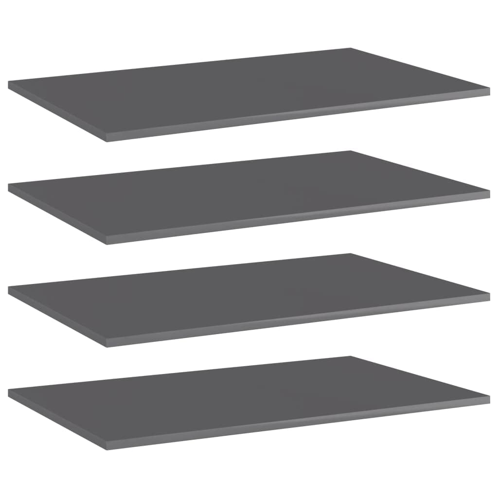 vidaXL High Gloss Gray Engineered Wood Bookshelf Boards - Modern Designed, Space-Efficient Storage Solution for Home or Office