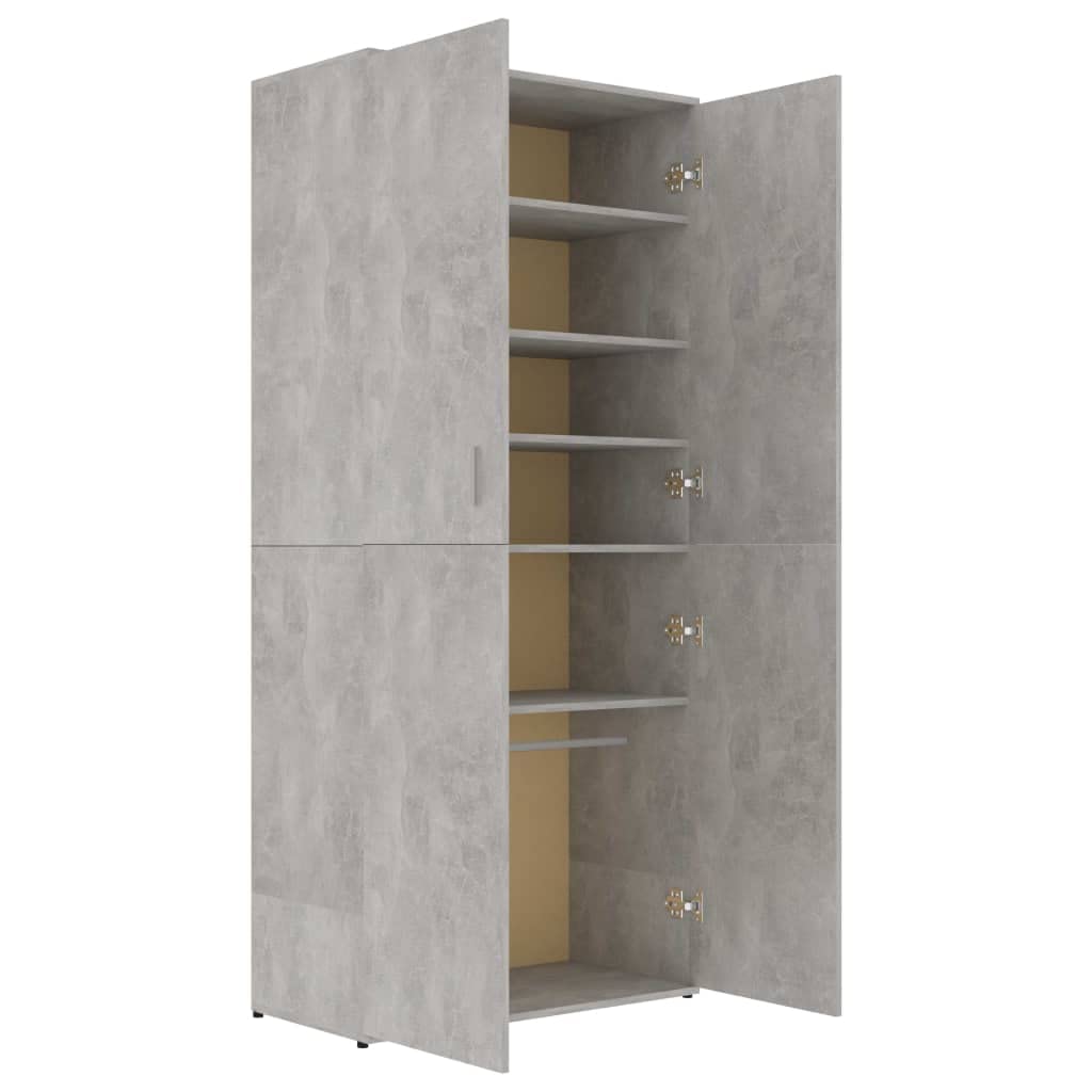 vidaXL Shoe Cabinet, 6-Tier Shoe Organizer with Doors, Hall Cabinet, Hidden Shoe Storage for Entryway Closet Bedroom, Concrete Gray Engineered Wood