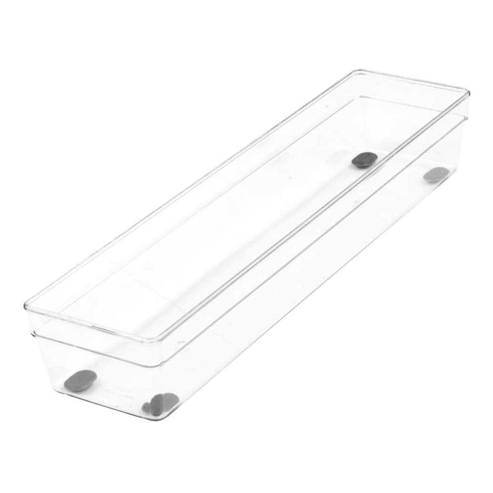 Glad Plastic Drawer Storage Tray - Heavy Duty Organizer Bin for Home, Kitchen, Bath, Bedroom, Office | Non-Slip Feet, 13'' x 3''