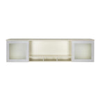 Safco Mayline Mnh72Tss Medina Hutch Cabinet With Glass Doors, 72"W, Textured Sea Salt Laminate