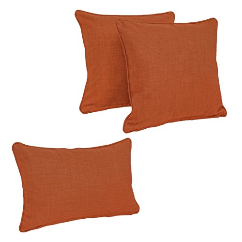 Blazing Needles Indoor/Outdoor Corded Throw Pillow Set, Cinnamon 3 Count