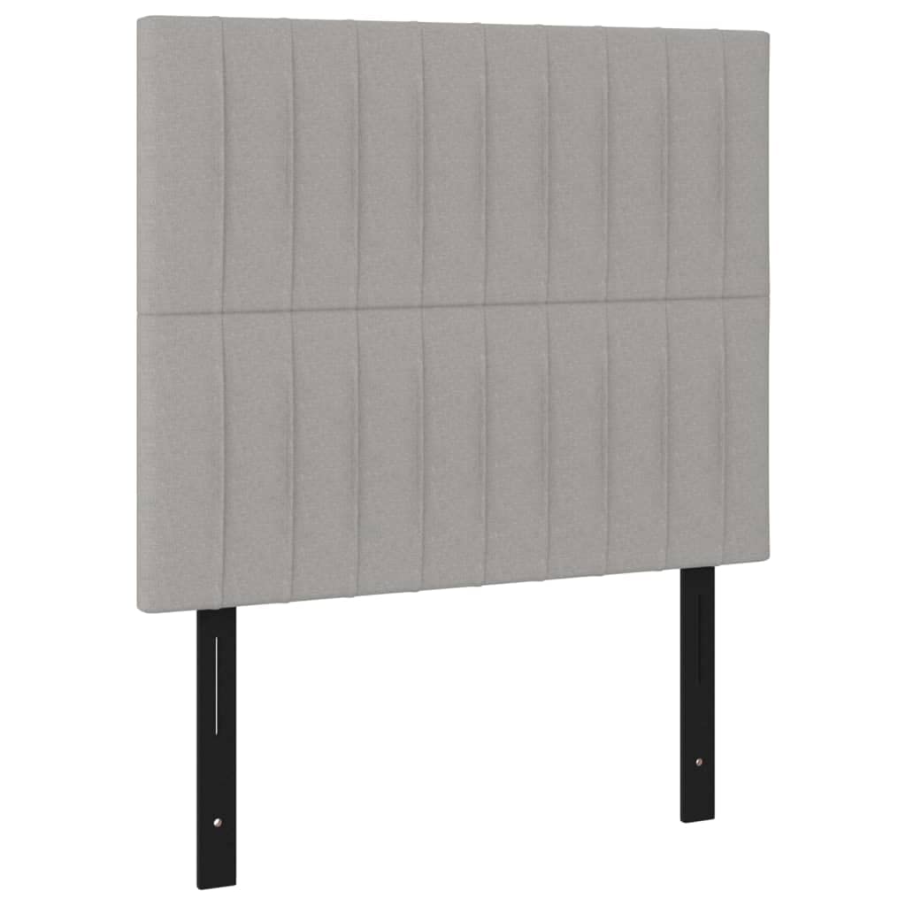 Vidaxl 2 Pcs Set Of Light Gray Fabric Headboards, Classic Design, Ideal For Any Bed Frame, Made From Polyester, Engineered Wood, And Solid Larch Wood