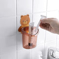 Bear Design Wall Mounted Toothbrush Holder with Drainage