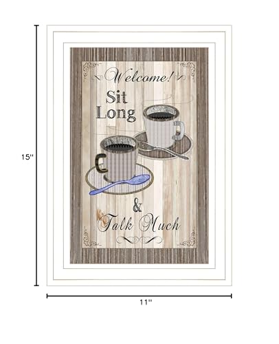 Sit Long Talk Much 1 White Framed Print Wall Art