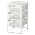 FlamingLennart Metal Mesh Storage Drawer Unit, 3 PullOut Drawers, Rolling Utility Cart With Wheels For Home, Office, Kitchen, B
