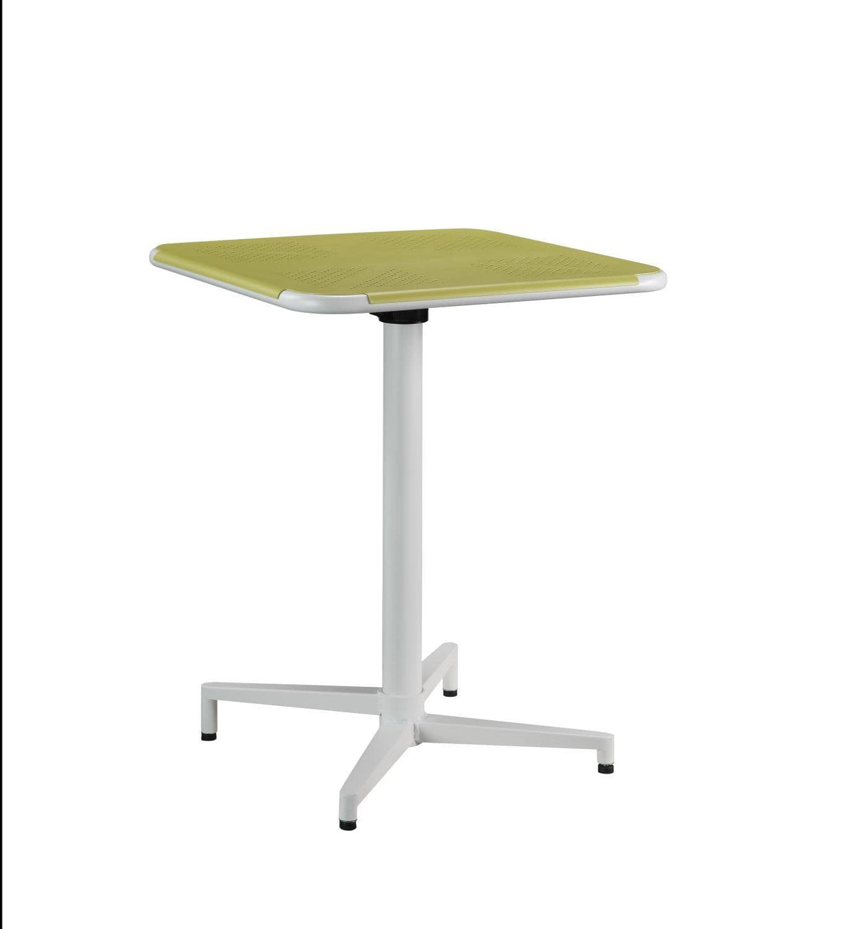 Acme Olson Square Metal Top Folding Table in Yellow and White